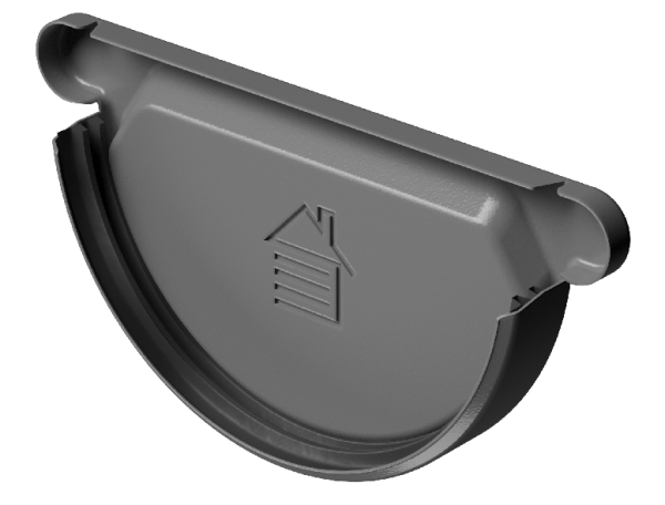 Заглушка желоба D125 Döcke STAL PREMIUM Графит, (RAL 7024) купить в Ковылкино