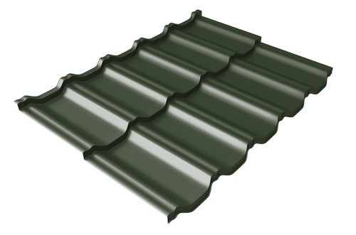 Металлочерепица модульная Квинта Uno Grand Line c 3D резом 0,5 GreenСoat Pural RR 11 темно-зеленый (RAL 6020 хромовая зелень) купить в Ковылкино