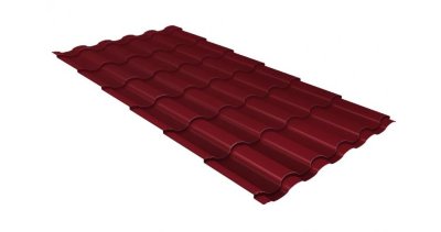Металлочерепица кредо GL 0,5 Velur20 RAL 3005 красное вино