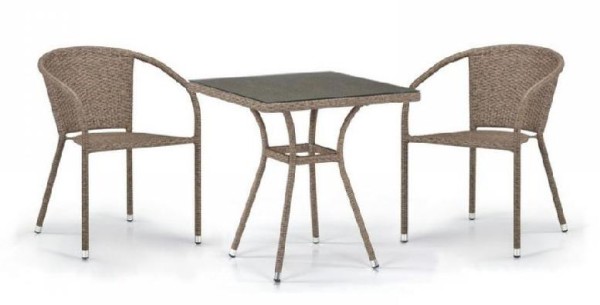 Комплект плетеной мебели AFINA из иск. ротанга T282BNT/Y137C-W56 Light Brown 2Pcs купить в Ковылкино