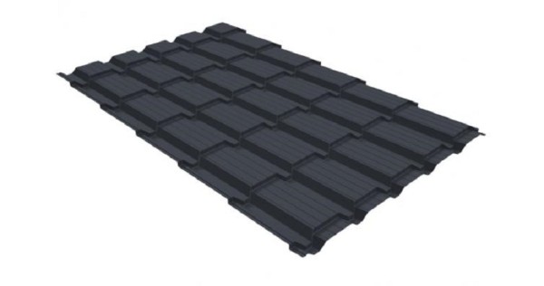 Металлочерепица GL квадро профи 0,5 GreenCoat Pural RR 23 темно-серый (RAL 7024) мокрый асфальт купить в Ковылкино