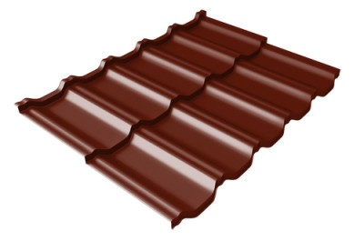 Металлочерепица модульная Квинта Uno Grand Line c 3D резом 0,5 Satin RAL 3005 красное вино